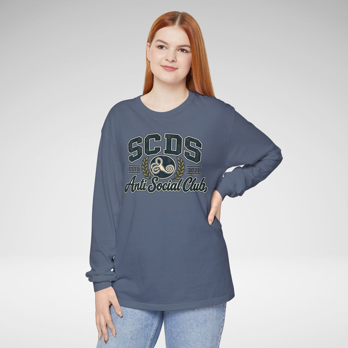SCDS Anti Social Club Comfort Colors Unisex Garment-dyed Long Sleeve T-Shirt