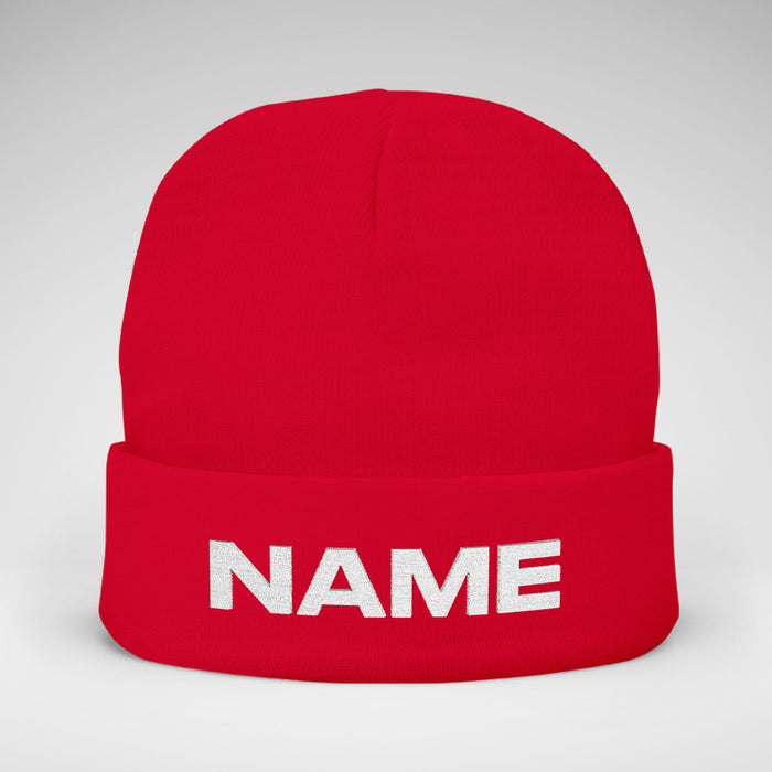 Team Knit Beanie – Custom Text Winter Hat