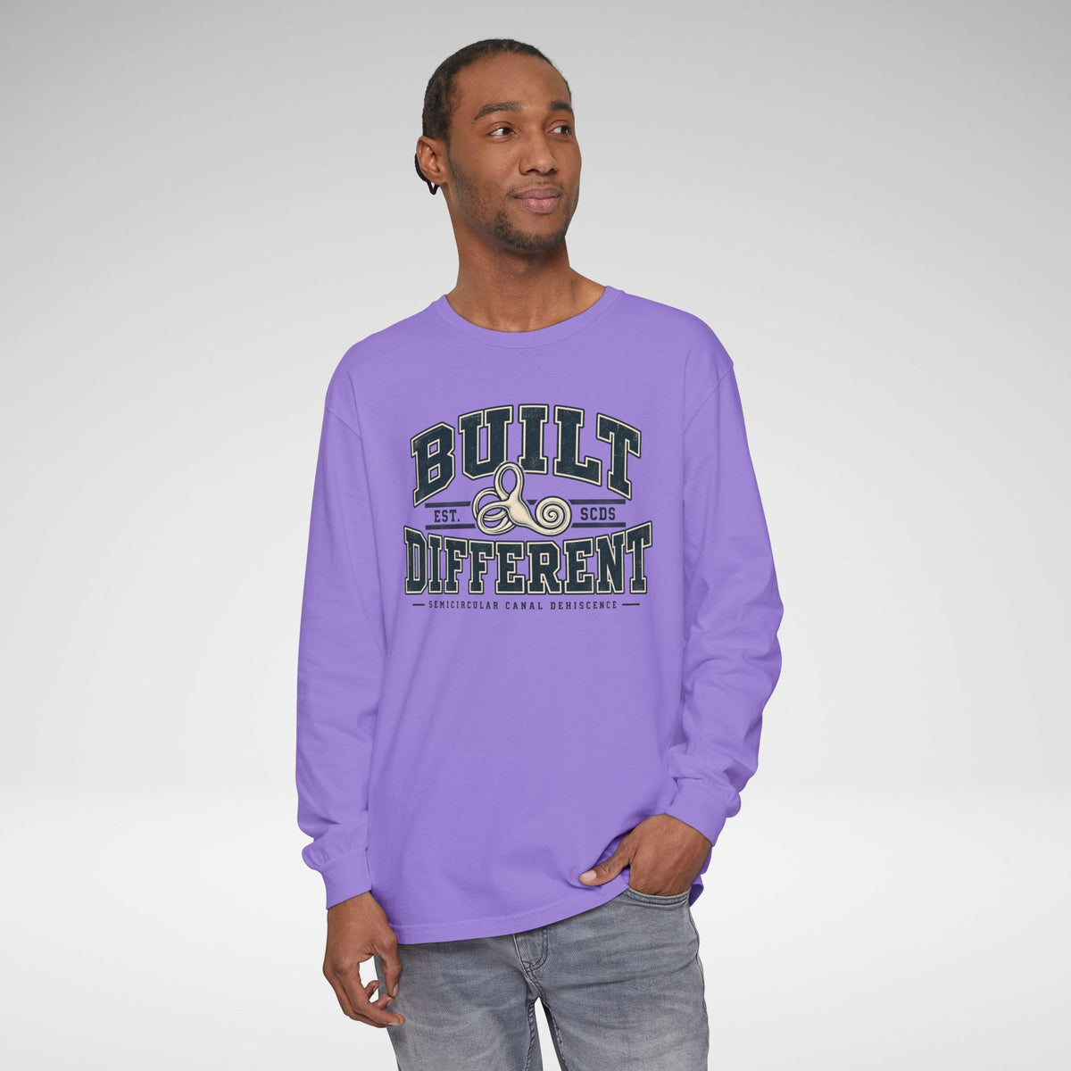 Built Different SCDS Awareness Comfort Colors Unisex Garment-dyed Long Sleeve T-Shirt