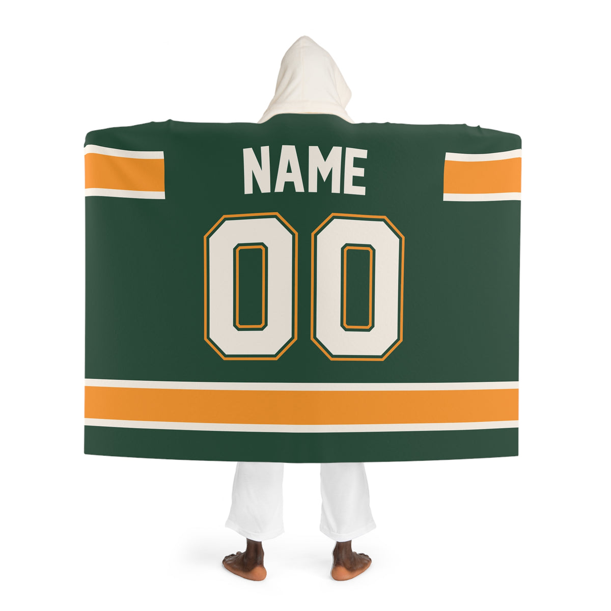 Custom Team Blanket Hooded Sherpa Fleece Blanket – Cozy Oversized Hooded Throw