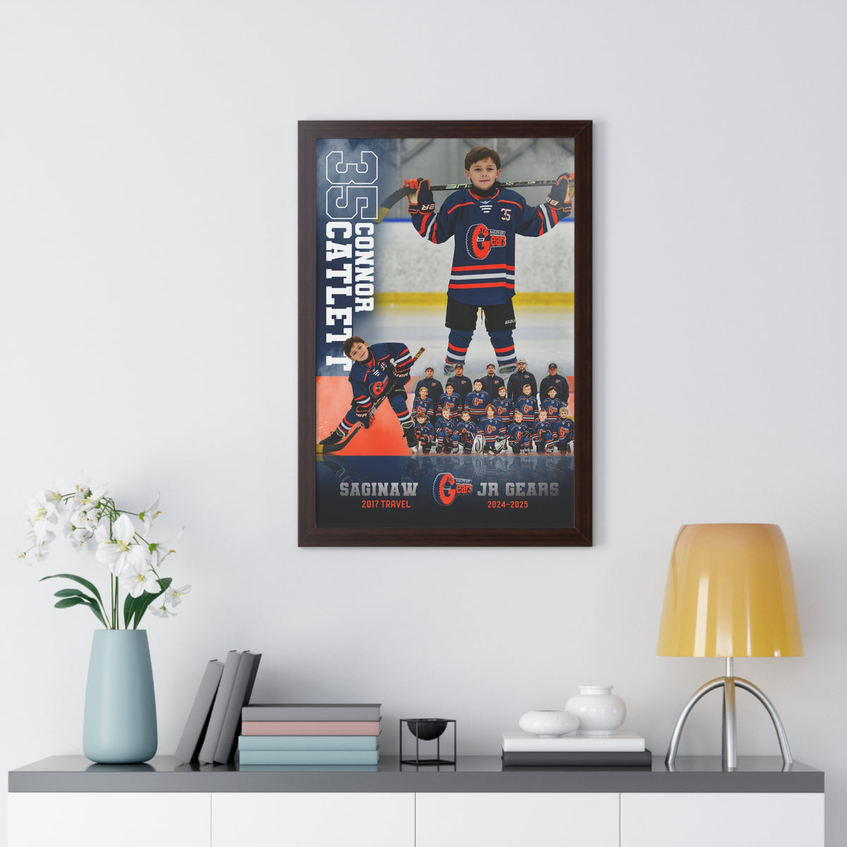 Custom Player Framed Vertical Poster