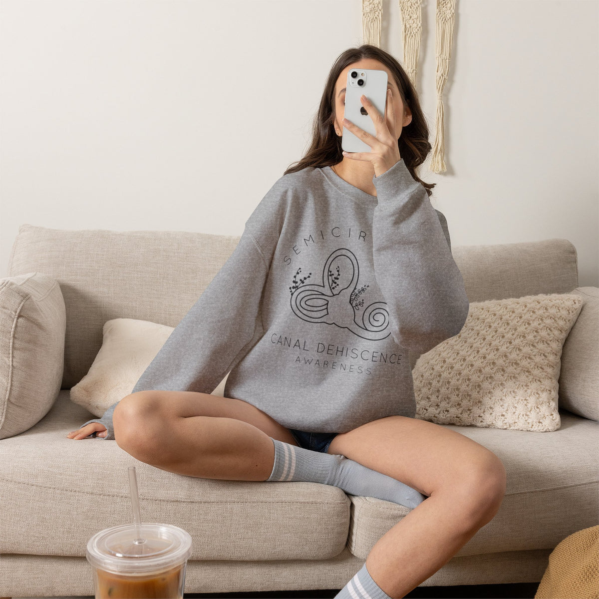 Semicircular Canal Dehiscence Awareness Gildan Unisex Heavy Blend™ Crewneck Sweatshirt