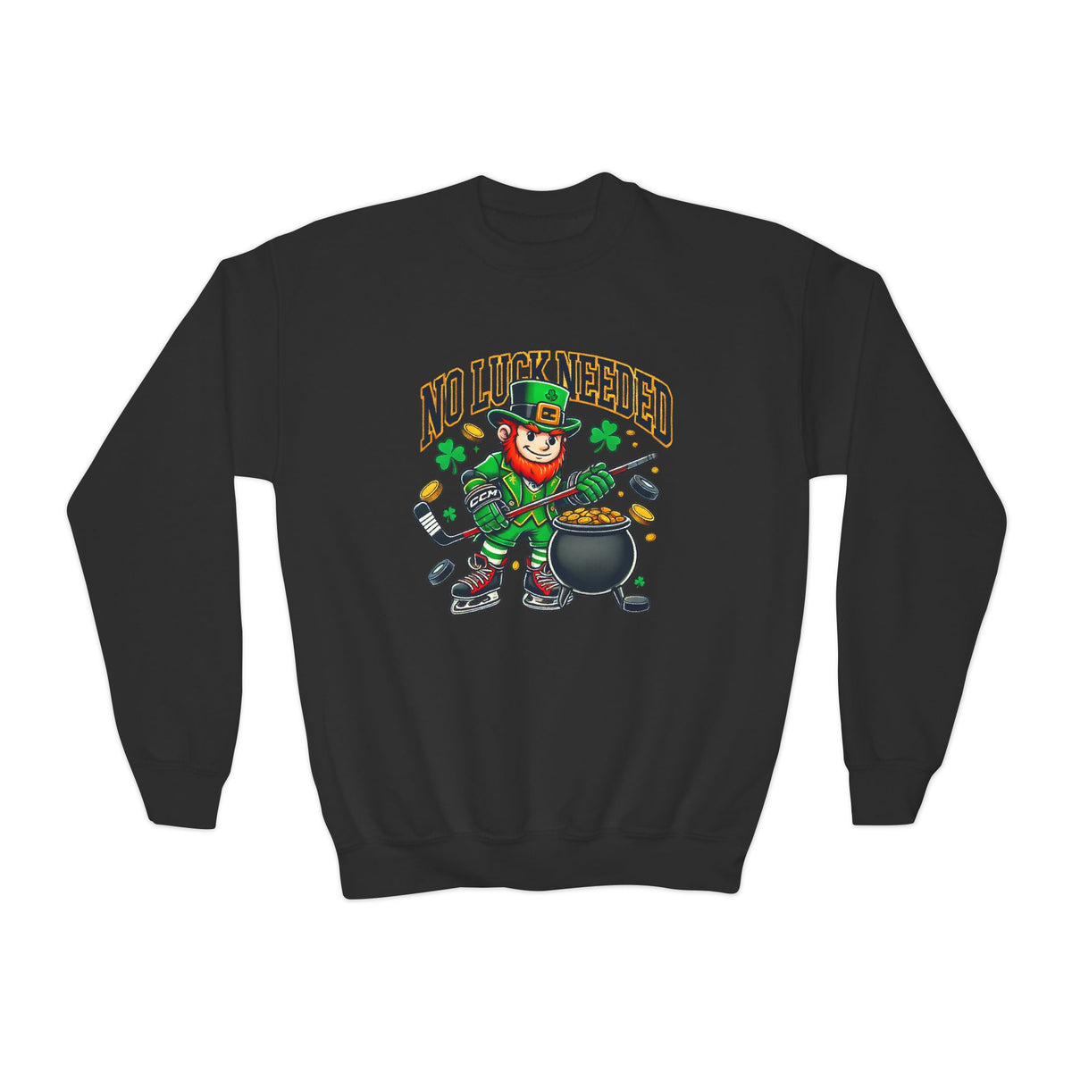 No Luck Needed Youth Crewneck Sweatshirt - St. Patrick's Day