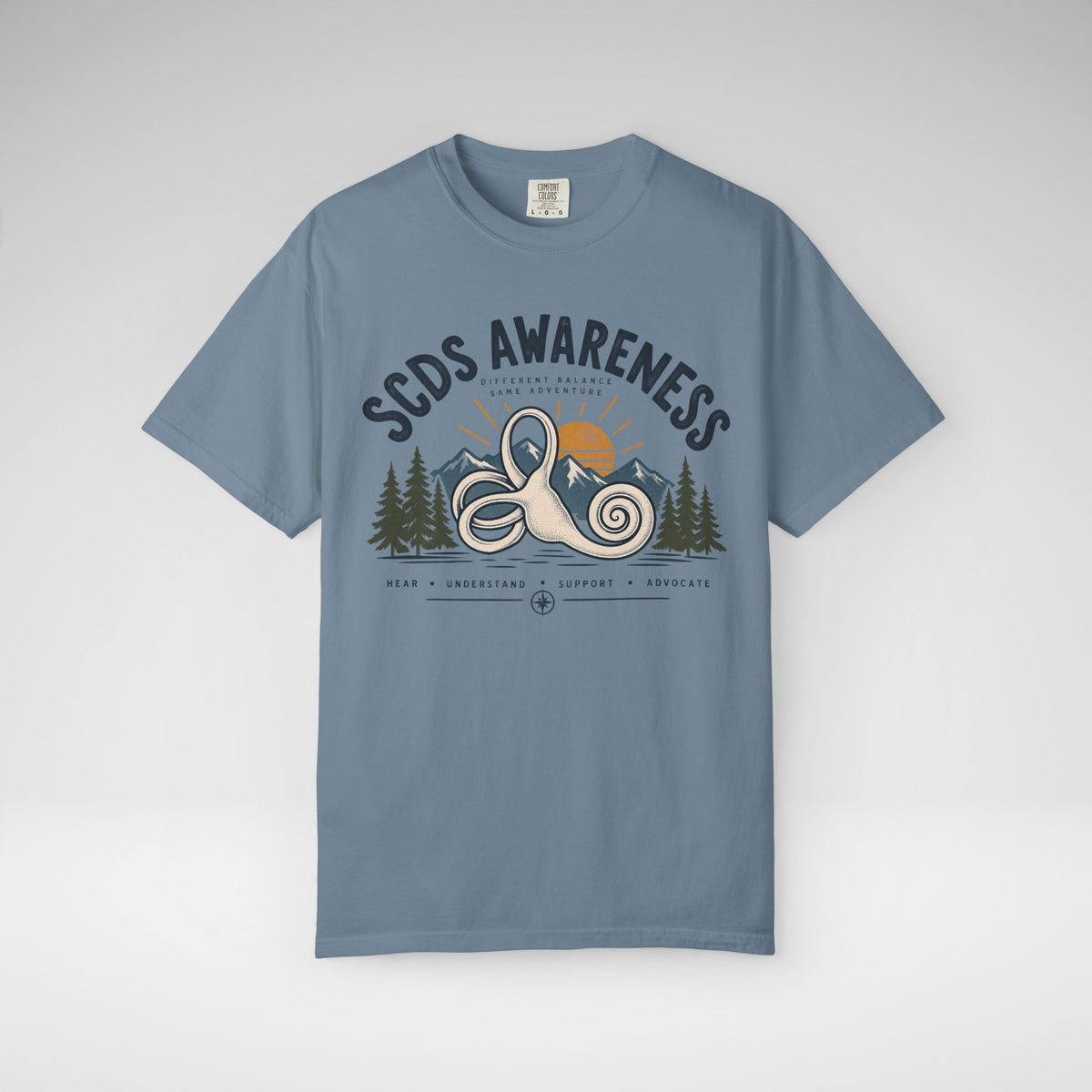 SCDS Awareness “Different Balance, Same Adventure” Comfort Colors Unisex Garment-Dyed T-shirt