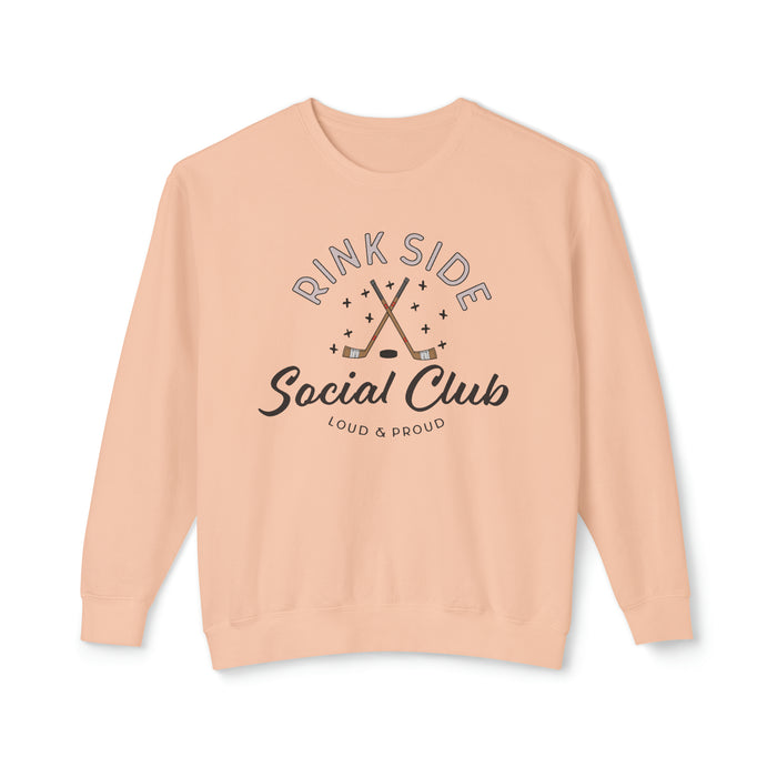 Rinkside Social Club Comfort Colors Unisex Lightweight Crewneck Sweatshirt