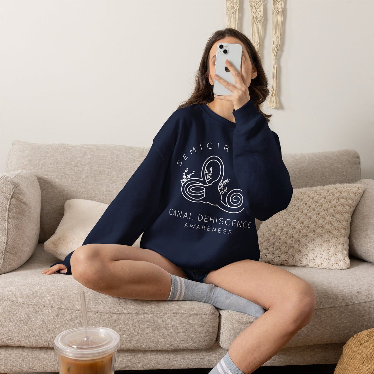 Semicircular Canal Dehiscence Awareness Gildan Unisex Heavy Blend™ Crewneck Sweatshirt