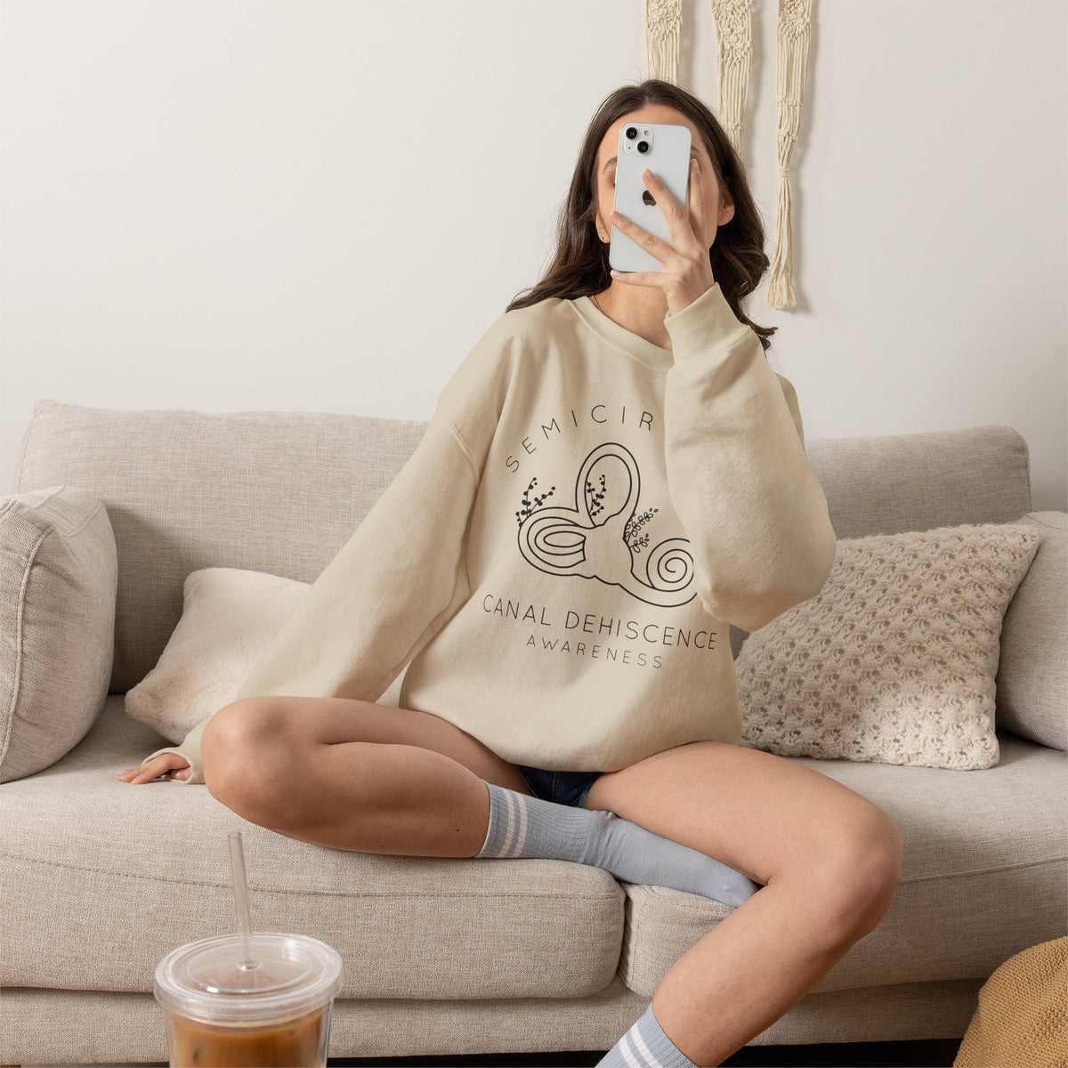 Semicircular Canal Dehiscence Awareness Gildan Unisex Heavy Blend™ Crewneck Sweatshirt