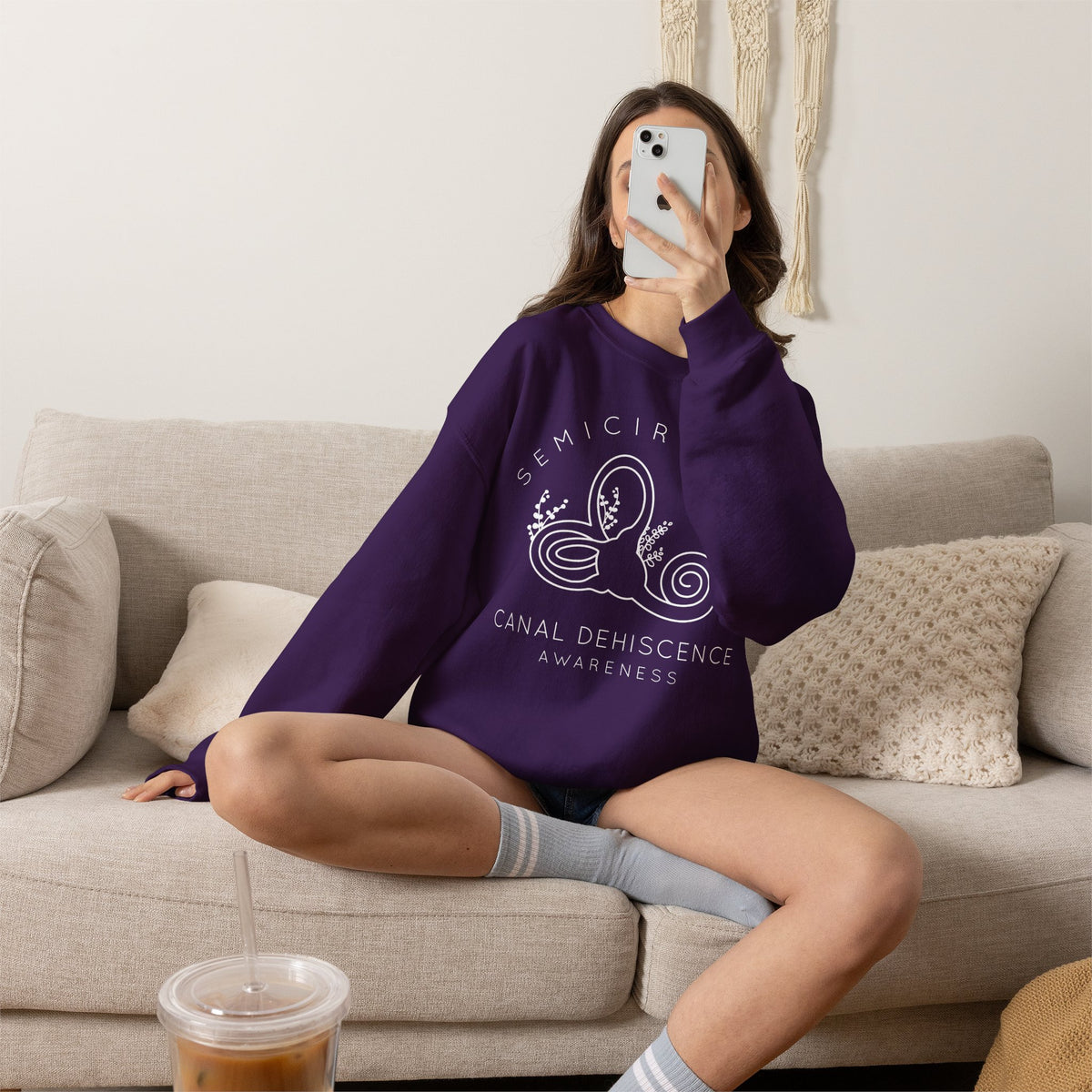Semicircular Canal Dehiscence Awareness Gildan Unisex Heavy Blend™ Crewneck Sweatshirt