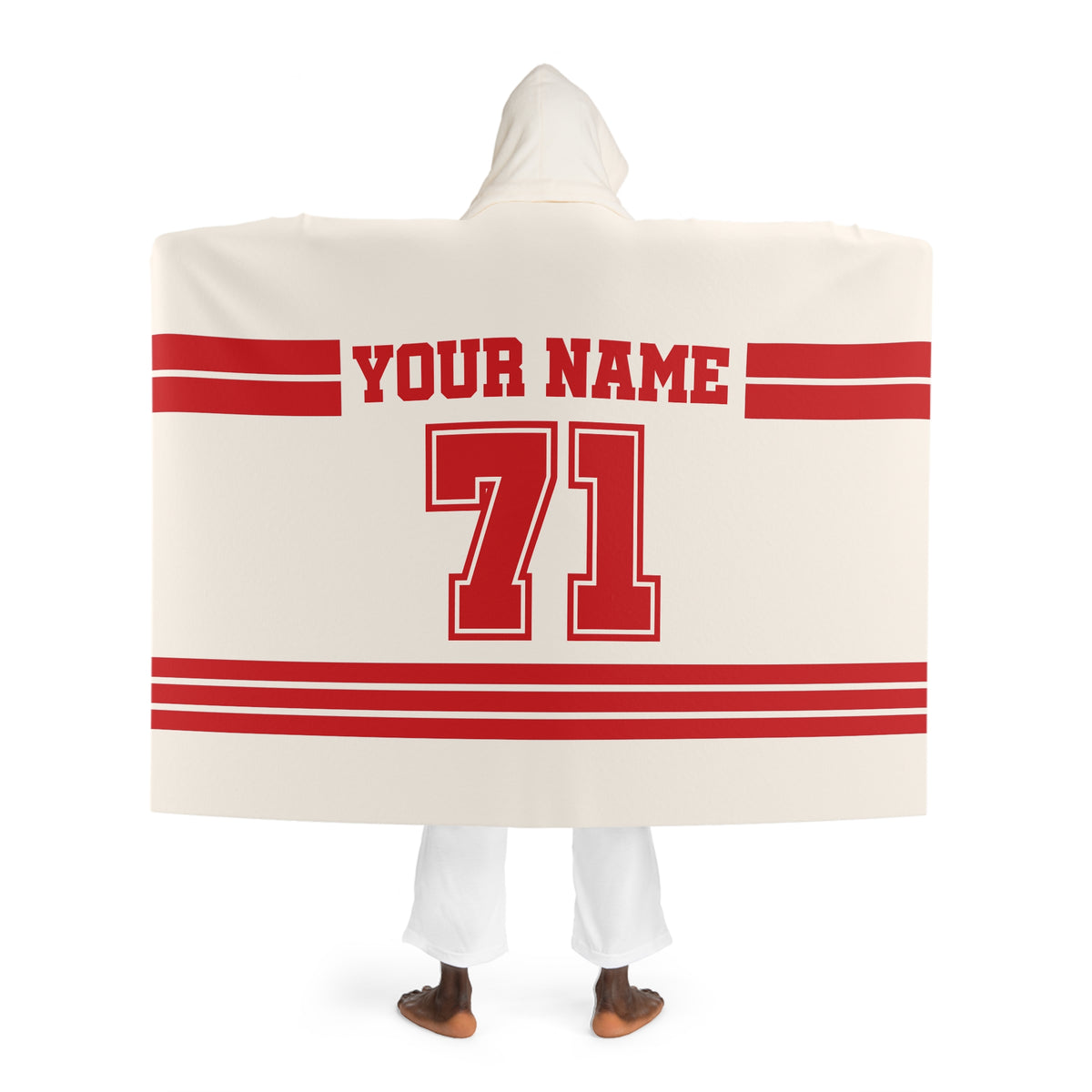 Custom Team Blanket Hooded Sherpa Fleece Blanket – Cozy Oversized Hooded Throw