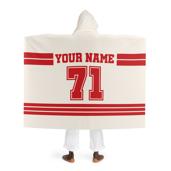 Custom Team Blanket Hooded Sherpa Fleece Blanket – Cozy Oversized Hooded Throw