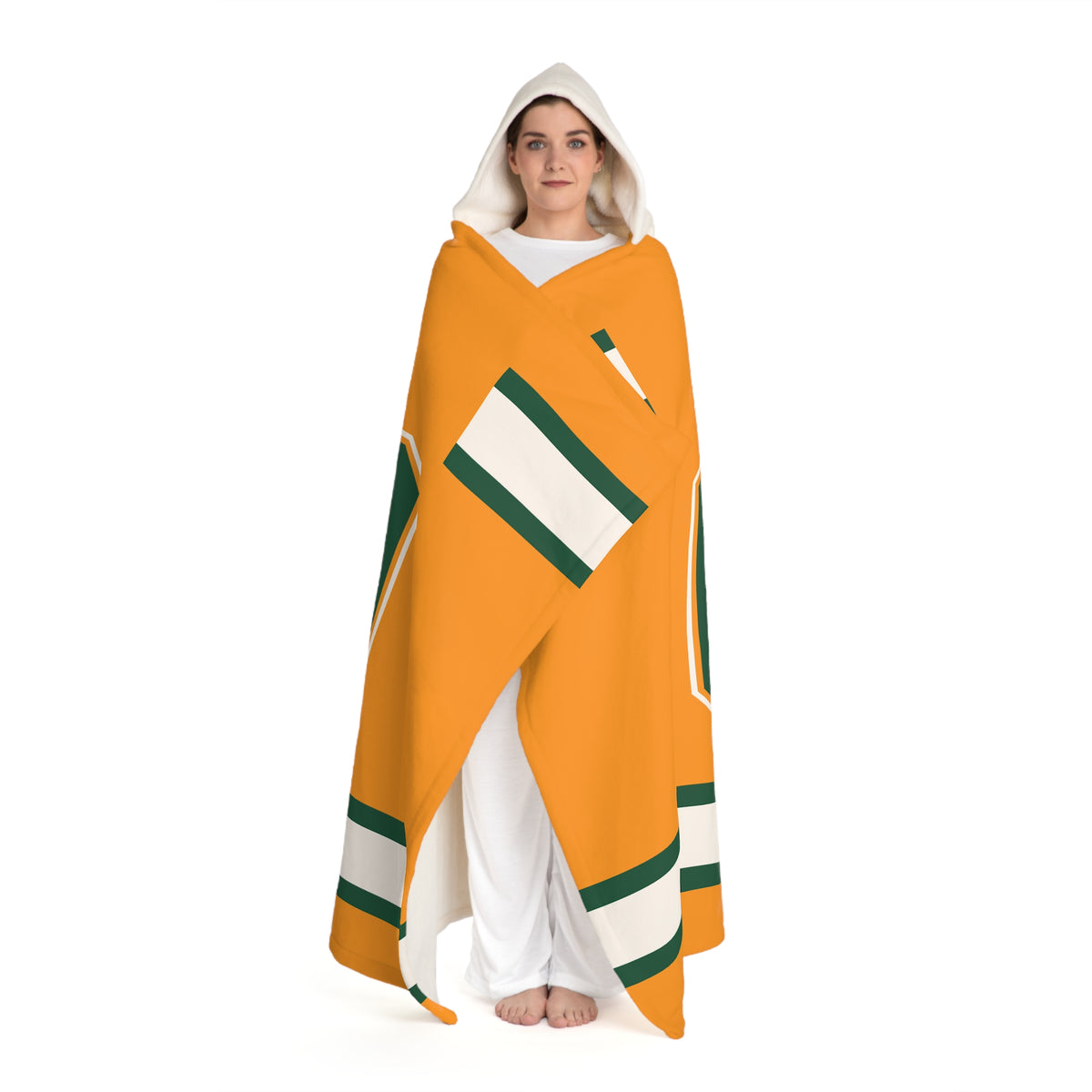 Custom Team Blanket Hooded Sherpa Fleece Blanket – Cozy Oversized Hooded Throw
