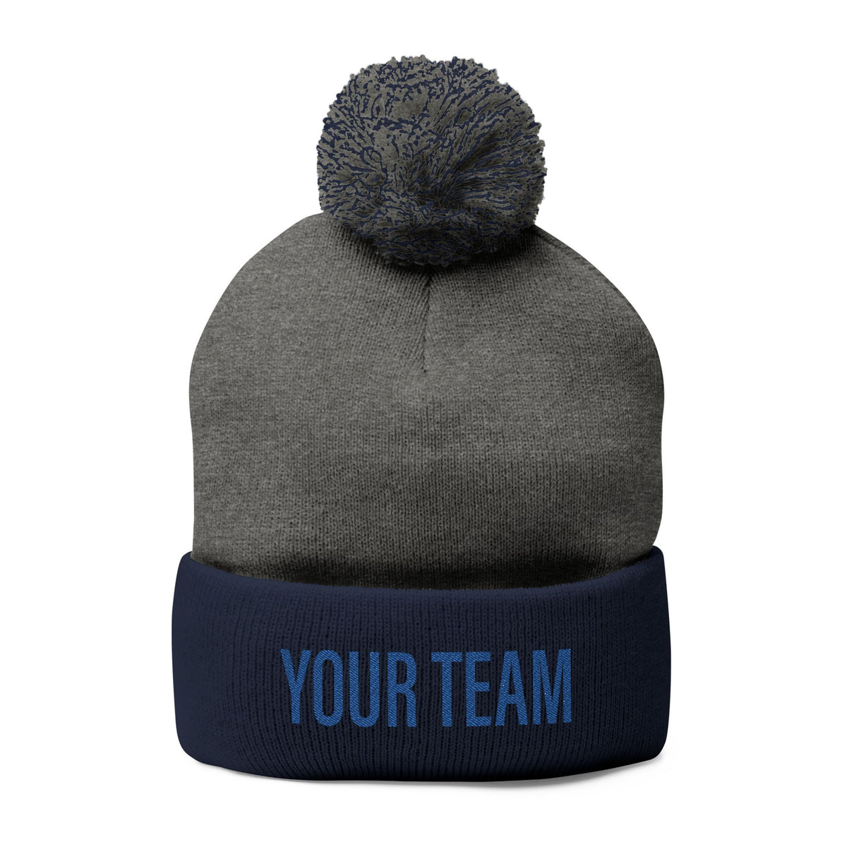 Custom Team Pom-Pom Knit Cap – Embroidered Beanie for Sports Fans