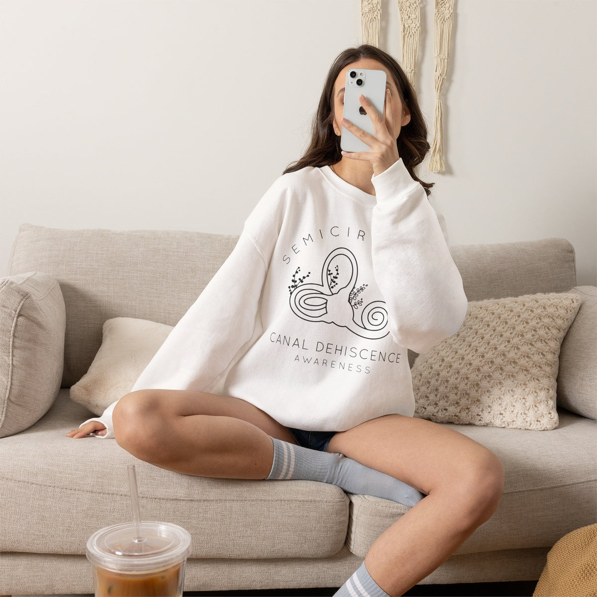 Semicircular Canal Dehiscence Awareness Gildan Unisex Heavy Blend™ Crewneck Sweatshirt