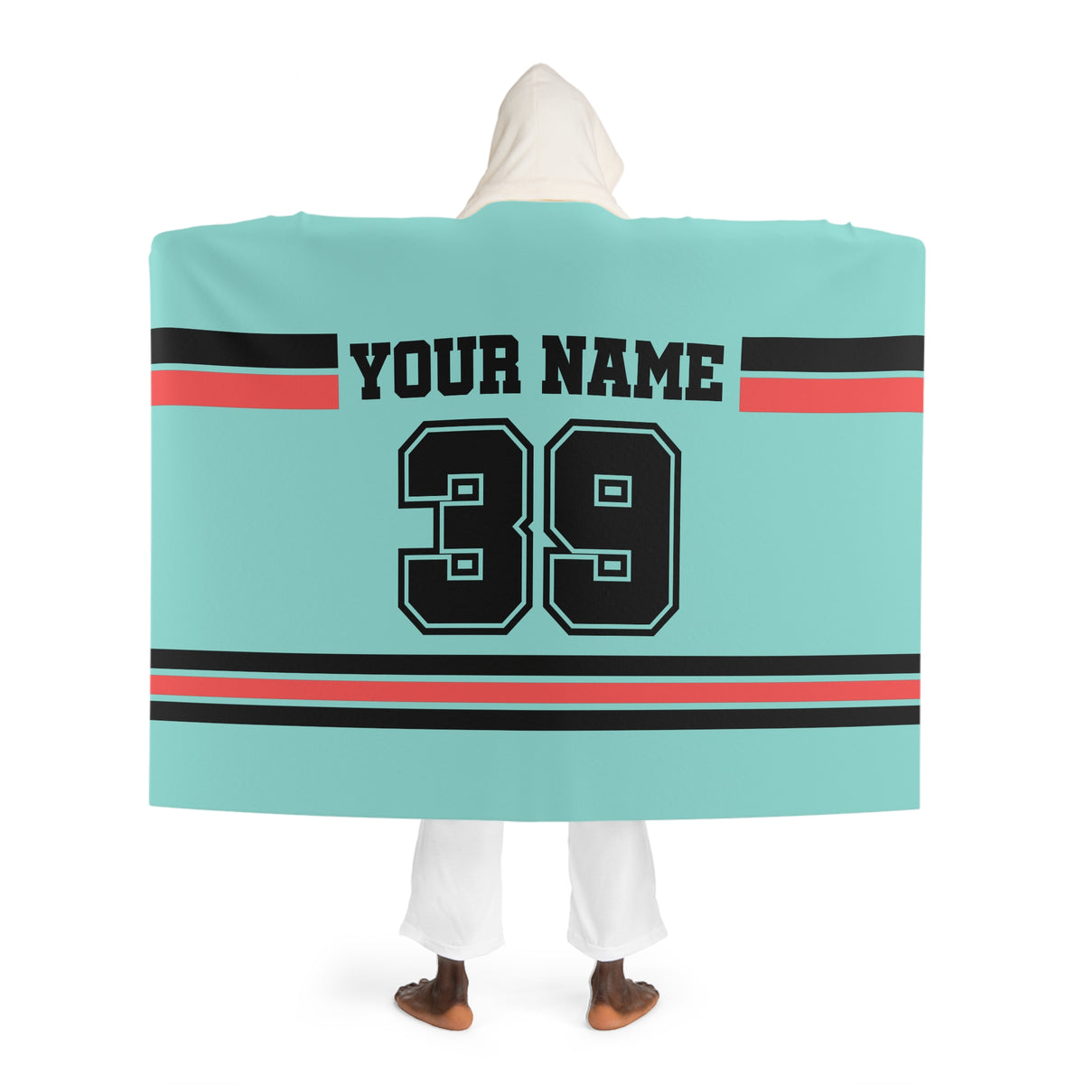 Custom Team Blanket Hooded Sherpa Fleece Blanket – Cozy Oversized Hooded Throw