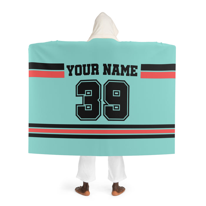 Custom Team Blanket Hooded Sherpa Fleece Blanket – Cozy Oversized Hooded Throw