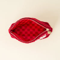 Game Day Stuff Sherpa Pouch – Cozy Zip Bag with Wipeable Lining