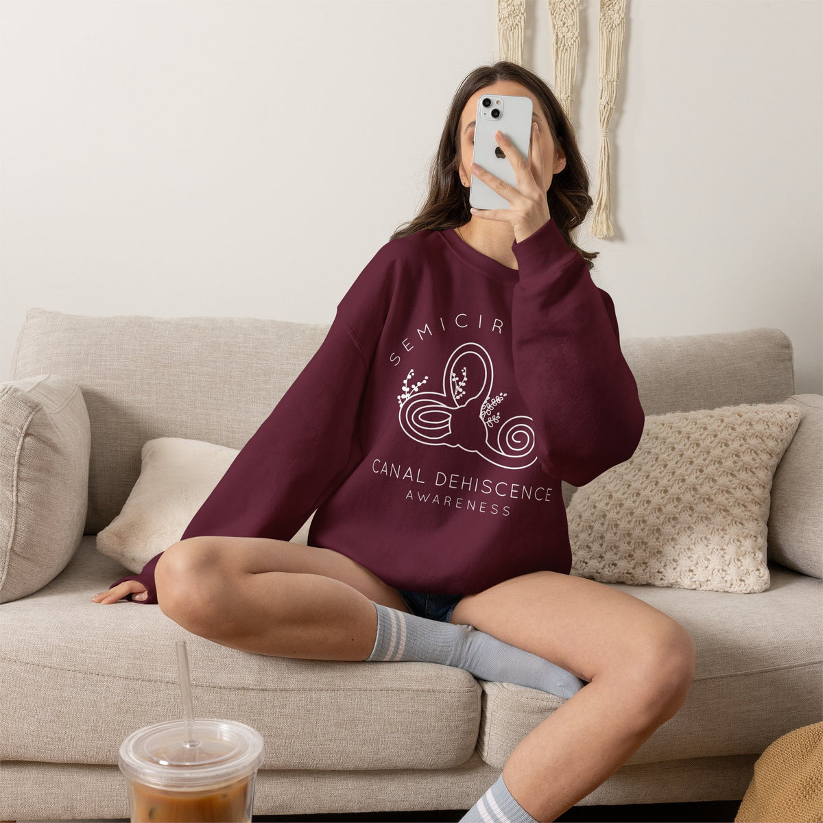 Semicircular Canal Dehiscence Awareness Gildan Unisex Heavy Blend™ Crewneck Sweatshirt