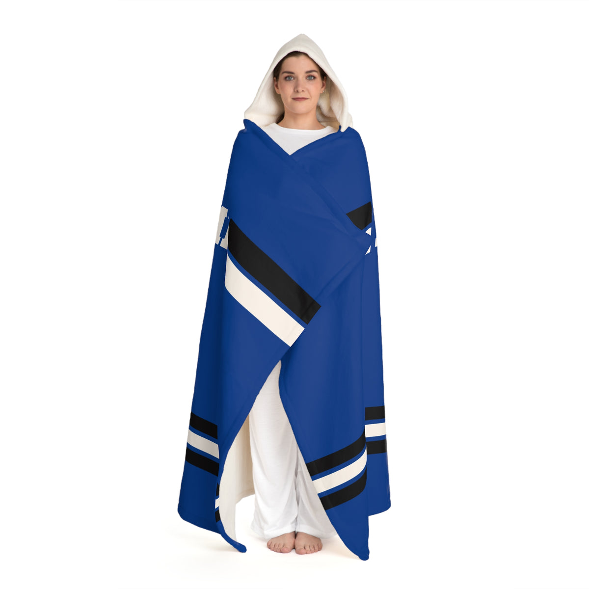Custom Team Blanket Hooded Sherpa Fleece Blanket – Cozy Oversized Hooded Throw