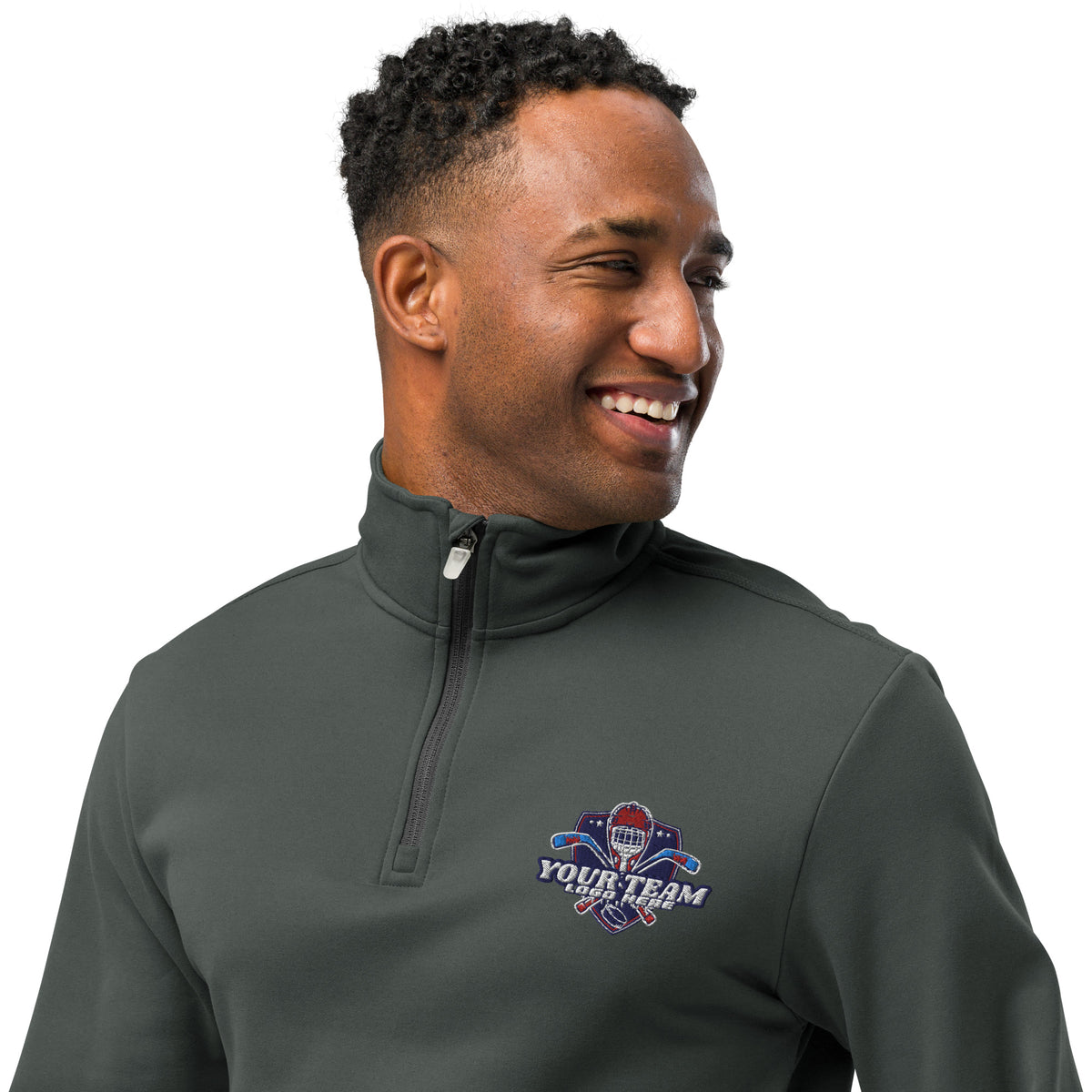 Custom Embroidered Team Logo Quarter Zip Pullover