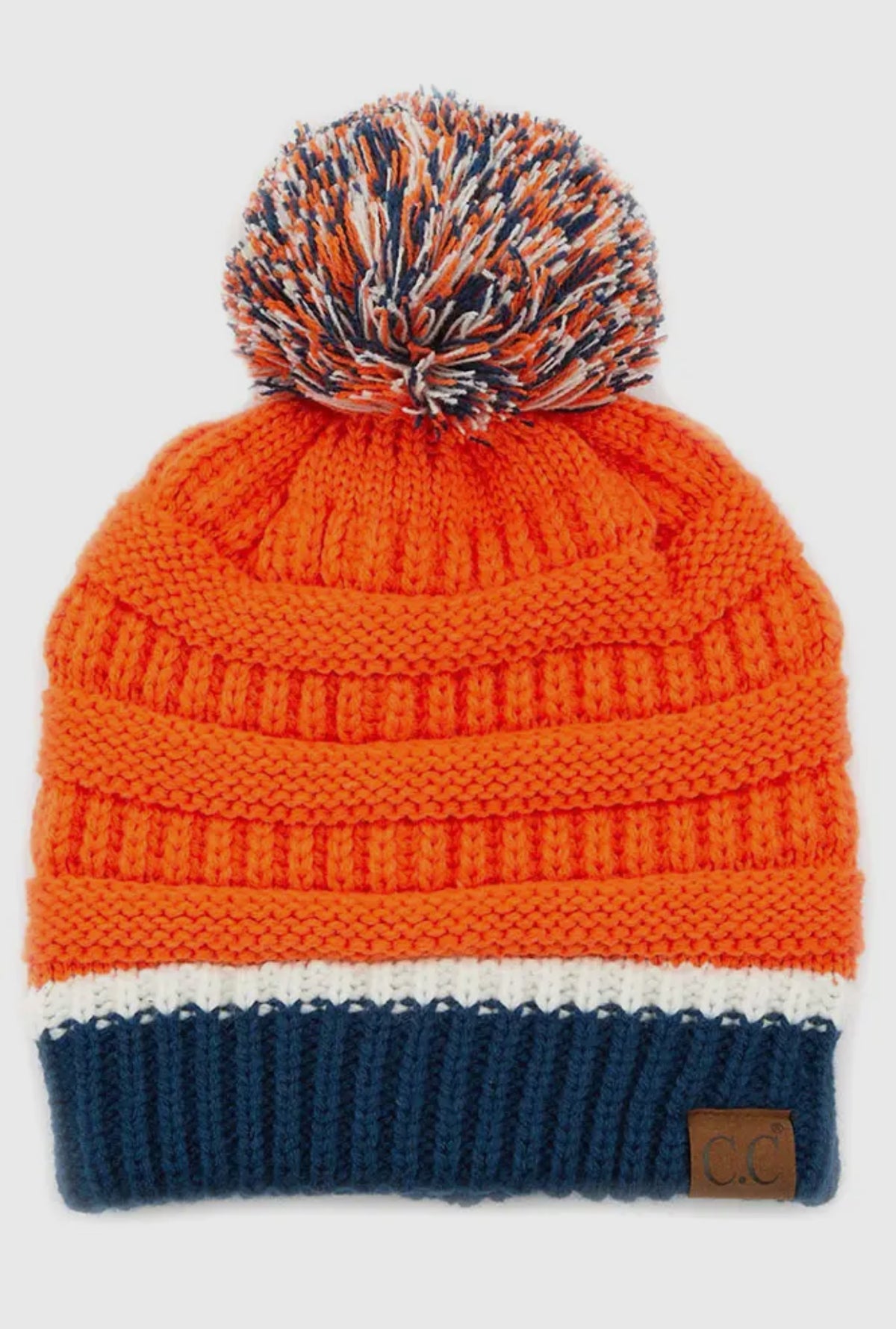 Team Color Ribbed Beanie with Pom