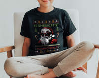 He's Making a Fist and Checking You Twice Youth Short Sleeve Tee