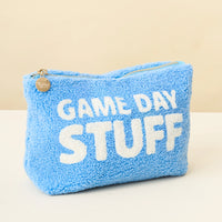 Game Day Stuff Sherpa Pouch – Cozy Zip Bag with Wipeable Lining