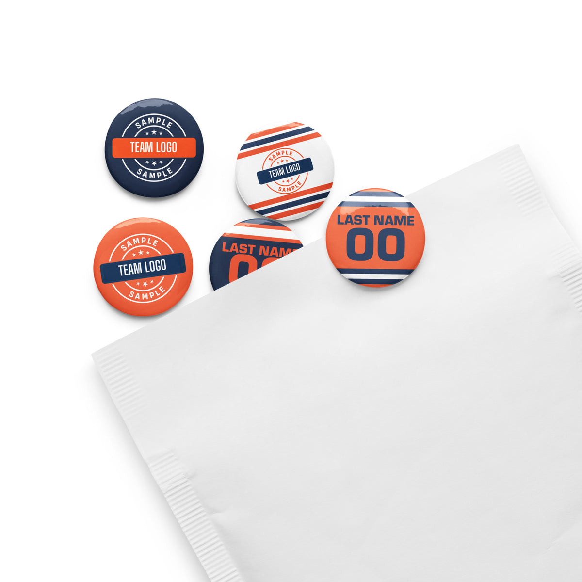 Custom Team Set of Pin Buttons