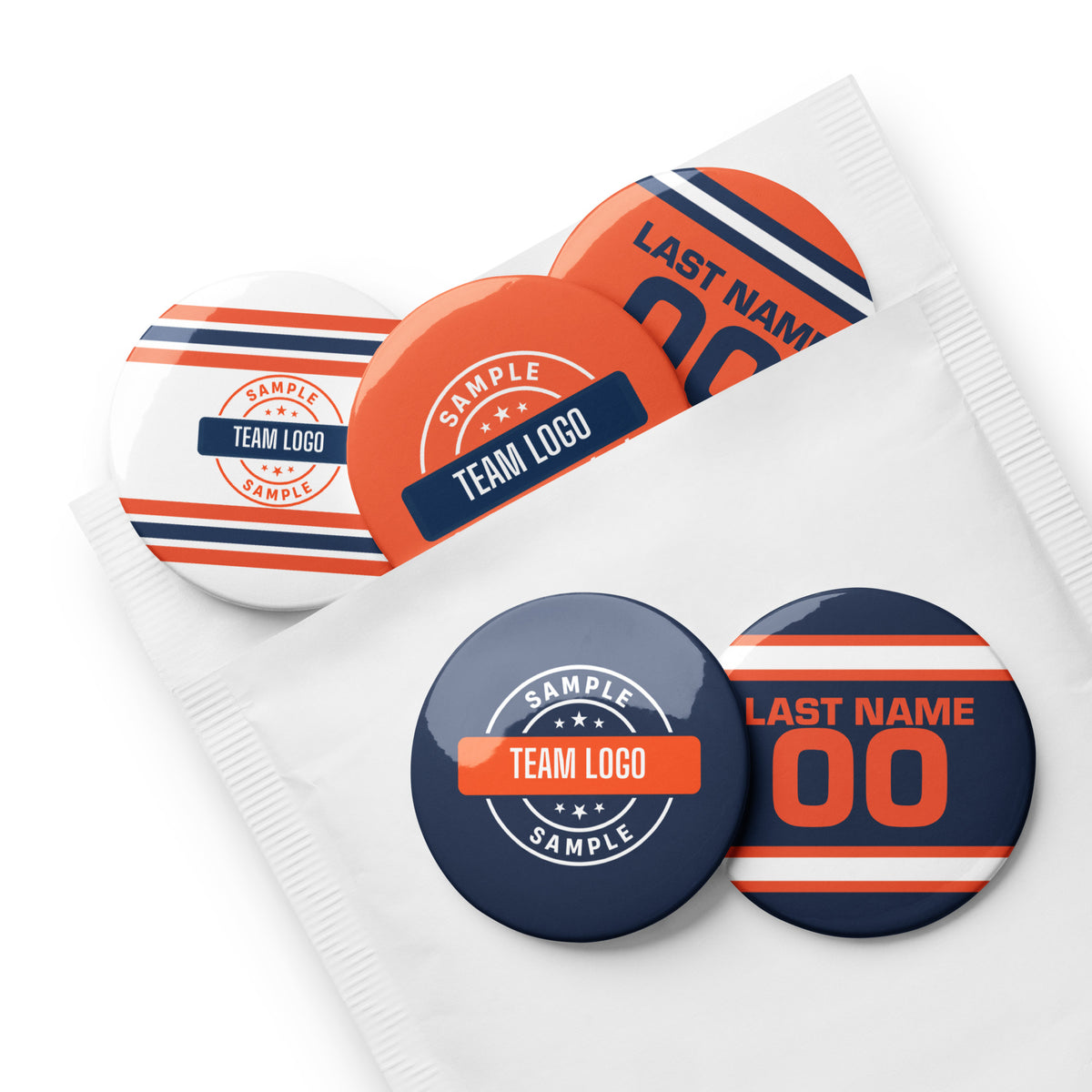 Custom Team Set of Pin Buttons